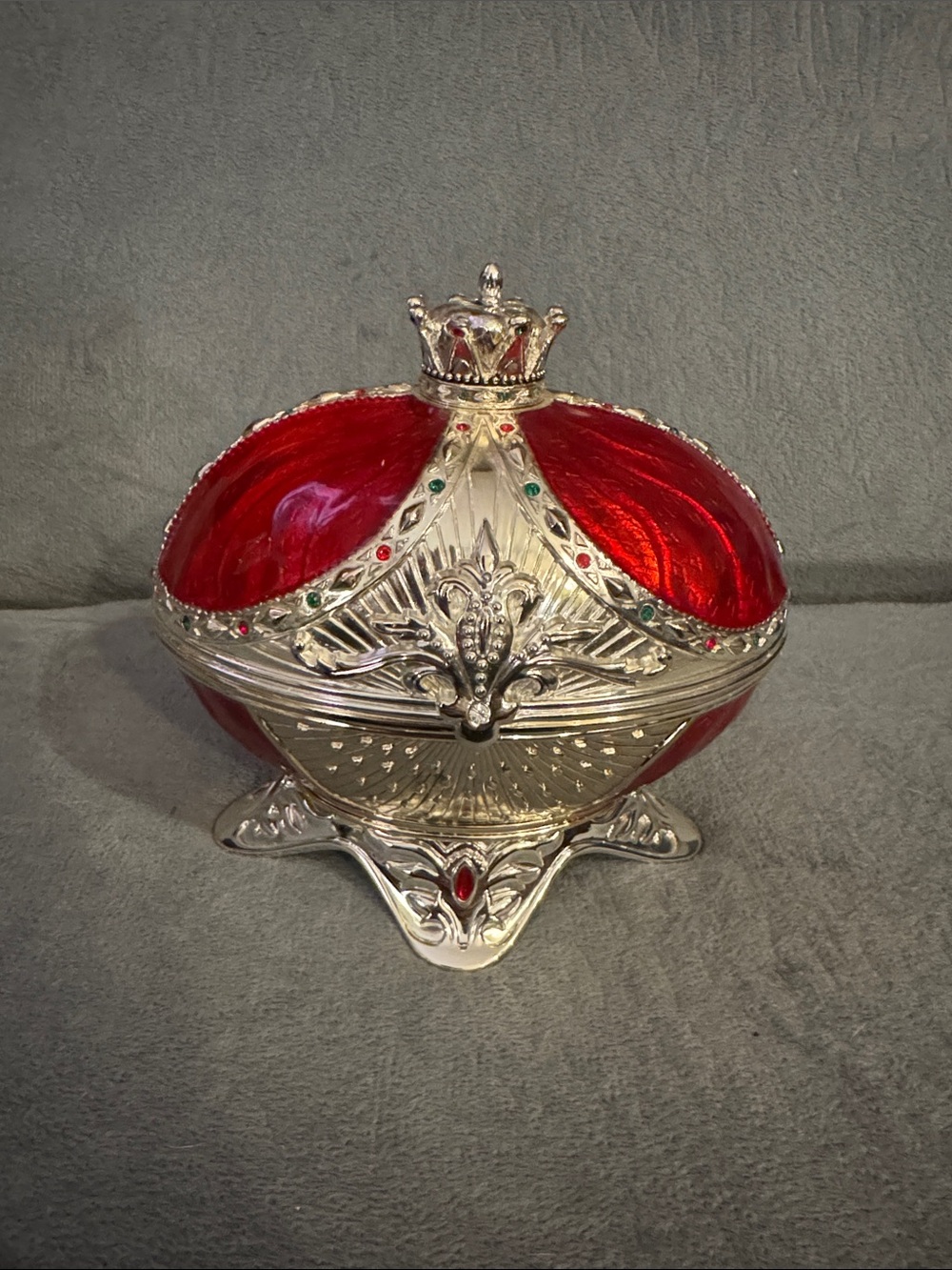 Wallace Silversmiths Nutcracker Musical Egg with box